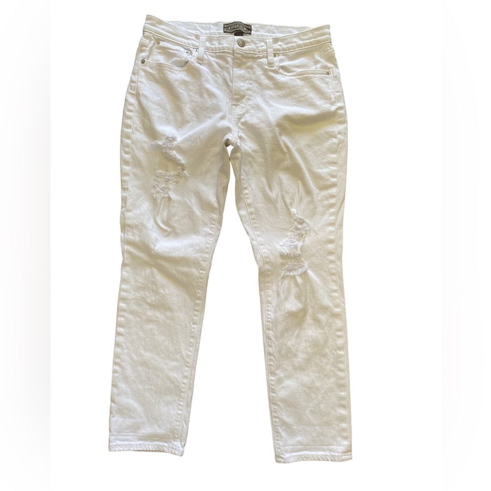 J.Crew Point Sur Slim Distressed White Boyfriend Jeans - 29